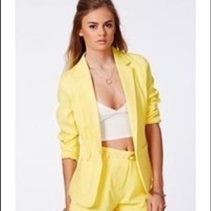 Yellow missguided boyfriend blazer never been worn